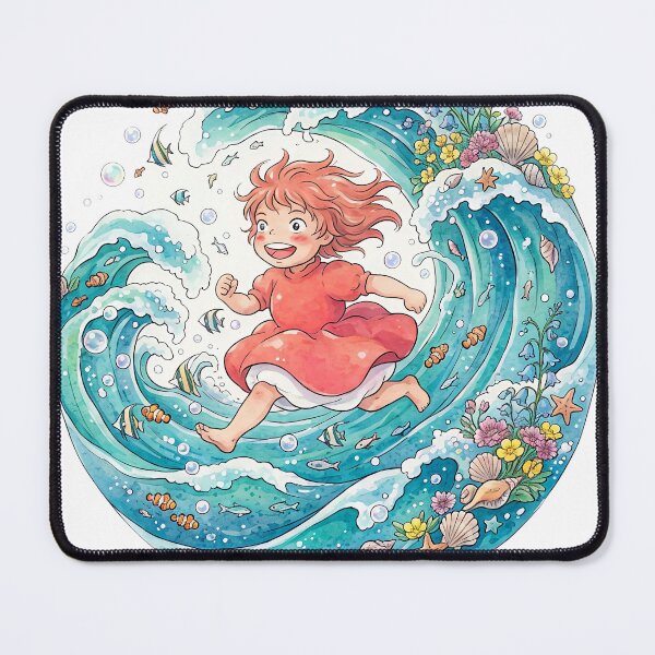 Item preview, Ponyo Riding the Ocean Waves designed and sold by COFFEEWITHARTS.