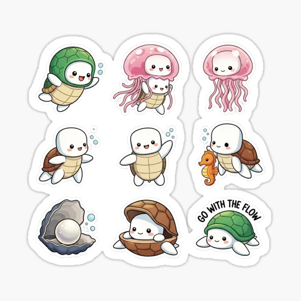 Pip the Sea Turtle - Cute Ocean Life Sticker Pack — Sticker by BiMood