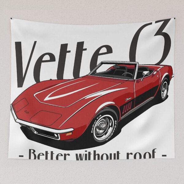 Item preview, Classic C3 Corvette Red Convertible – Vintage American Sports Car designed and sold by tupaffi.