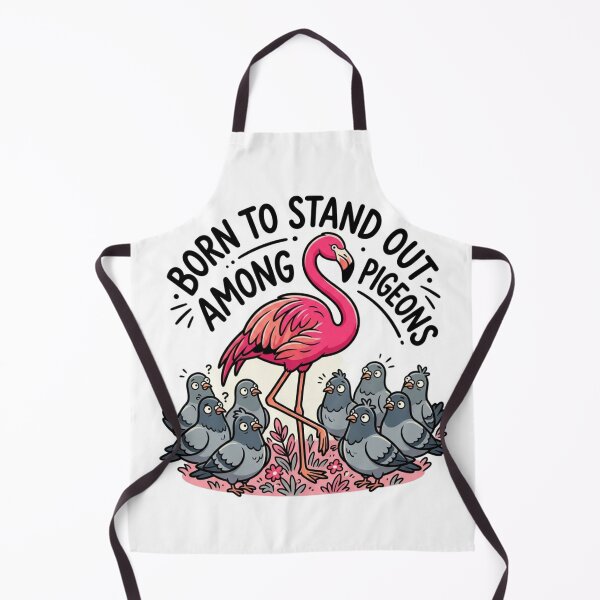 Item preview, Born To Stand Out Among Pigeons Pink Flamingo Individuality Quote Art designed and sold by raedattia.