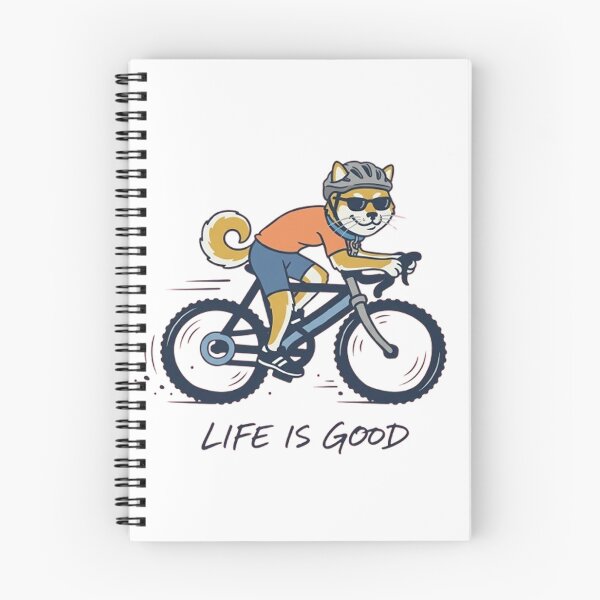 Item preview, Shiba Inu Riding Bicycle - Life Is Good Cool Dog Cyclist designed and sold by PetalsPaws.