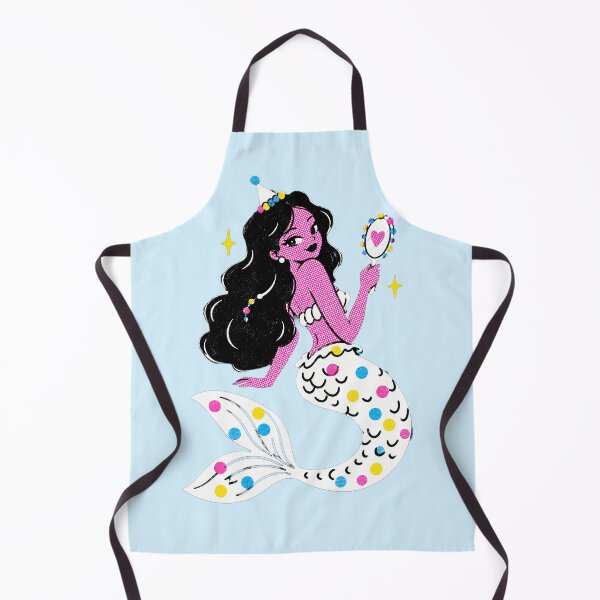 Item preview, Sirena retro con espejo: ilustración de arte popular en semitonos rosas. designed and sold by El Brown Mercado.
