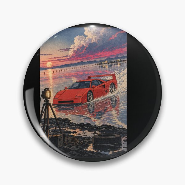Item preview, shinhanga salt lake mirror sports car woodblock print designed and sold by WAVE-JP.