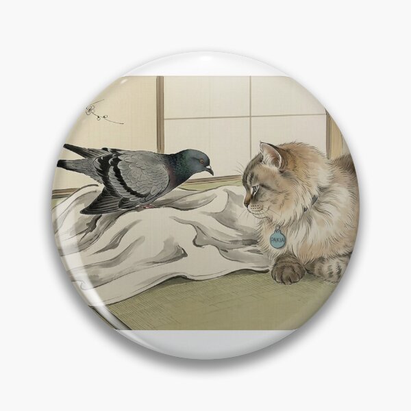 Item preview, Cat, pigeon, animal, love, peace, Japan, coexistence designed and sold by citravisuel.
