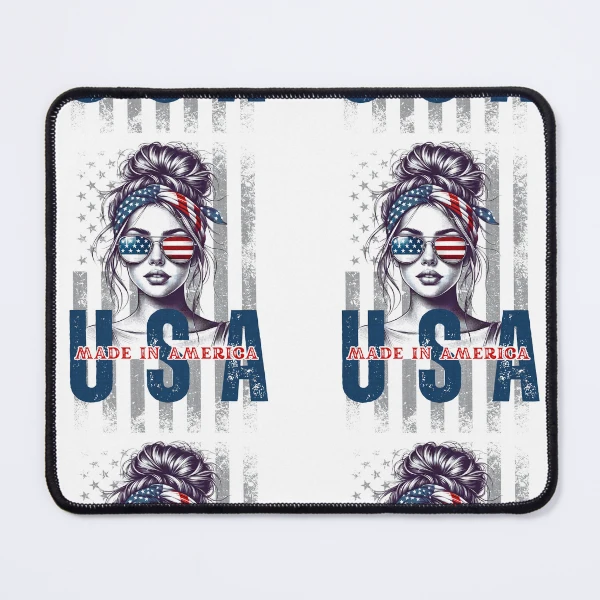 American Girl USA | 4th of July PNG | Patriotic Design — Mouse Pad by BiMood