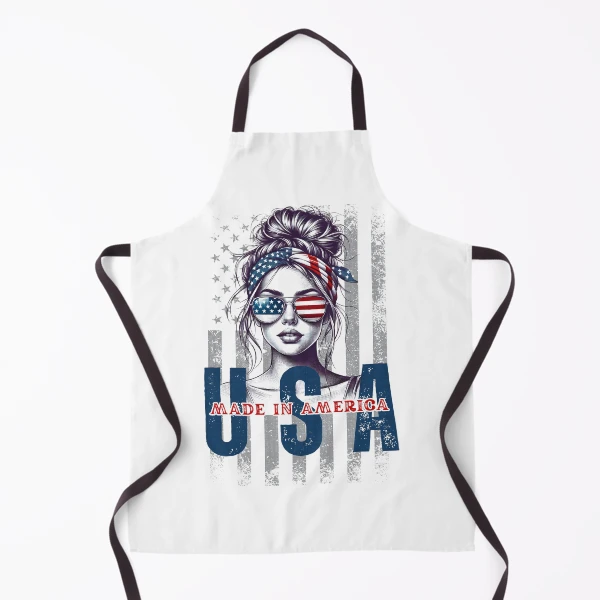 American Girl USA | 4th of July PNG | Patriotic Design — Apron by BiMood