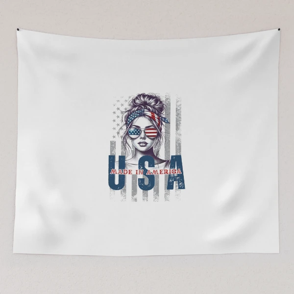 American Girl USA | 4th of July PNG | Patriotic Design — Tapestry by BiMood