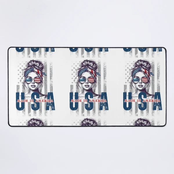 American Girl USA | 4th of July PNG | Patriotic Design — Mouse Pad by BiMood