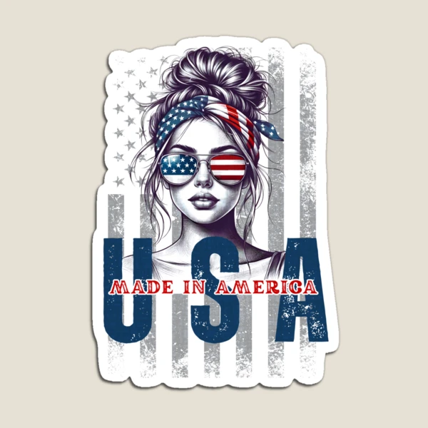 American Girl USA | 4th of July PNG | Patriotic Design — Magnet by BiMood