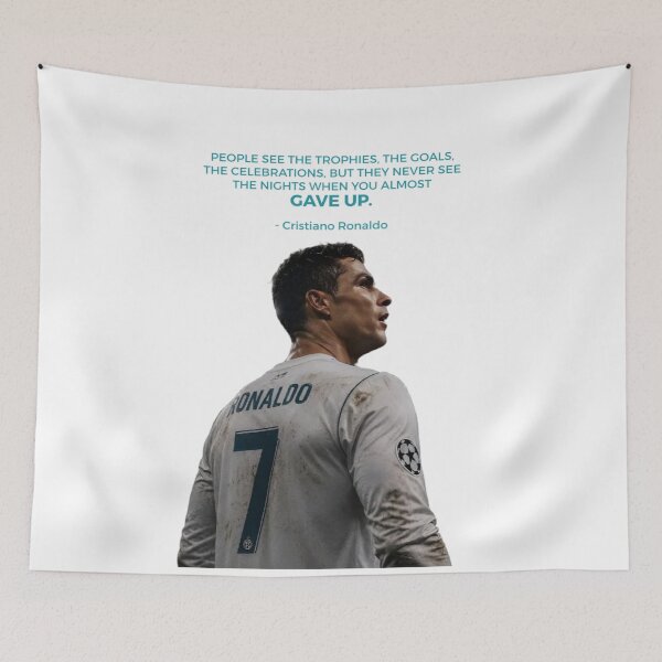Item preview, People See The Trophies, The Goals, The Celebrations, But They Never See The Nights When You Almost Gave Up - Cristiano Ronaldo Inspiring Motivational Quote, Never Give Up designed and sold by Matt_Smith.