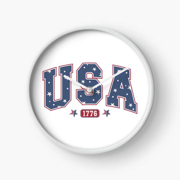 USA 1776 4th of July Vintage Design | Independence Day Commercial Products | Patriotic Apparel & Accessories — Clock by BiMood