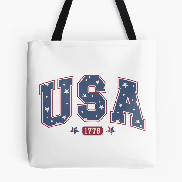 USA 1776 4th of July Vintage Design | Independence Day Commercial Products | Patriotic Apparel & Accessories — All Over Print Tote Bag by BiMood