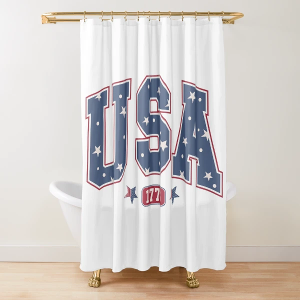USA 1776 4th of July Vintage Design | Independence Day Commercial Products | Patriotic Apparel & Accessories — Shower Curtain by BiMood