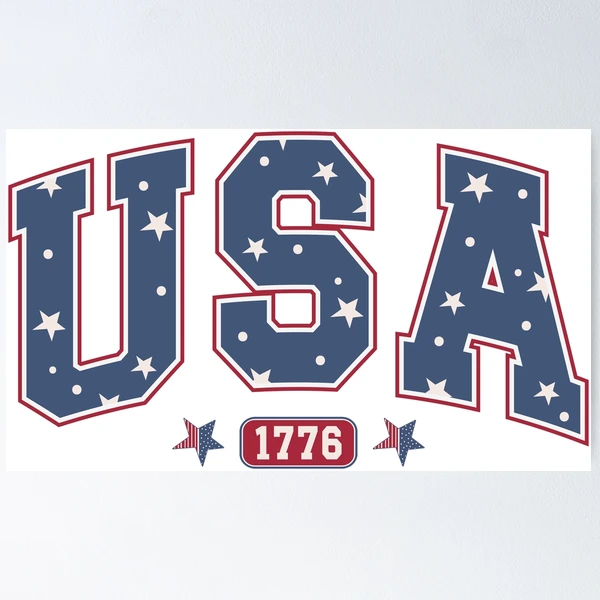 USA 1776 4th of July Vintage Design | Independence Day Commercial Products | Patriotic Apparel & Accessories — Poster by BiMood