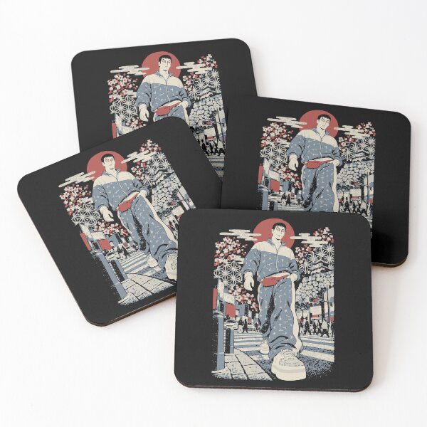 Aperçu de l'œuvre estampe ukiyo-e représentant un skateur sur une plateforme, une figure de rue rétro en bois. créée et vendue par WAVE-JP.