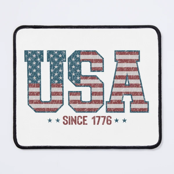 Retro USA 1776 | America 4th of July Collection | Vintage Patriotic Apparel & Accessories — Mouse Pad by BiMood