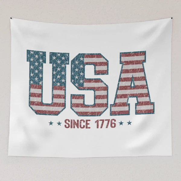 Retro USA 1776 | America 4th of July Collection | Vintage Patriotic Apparel & Accessories — Tapestry by BiMood