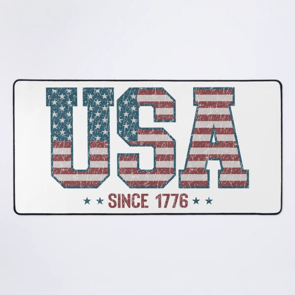Retro USA 1776 | America 4th of July Collection | Vintage Patriotic Apparel & Accessories — Mouse Pad by BiMood