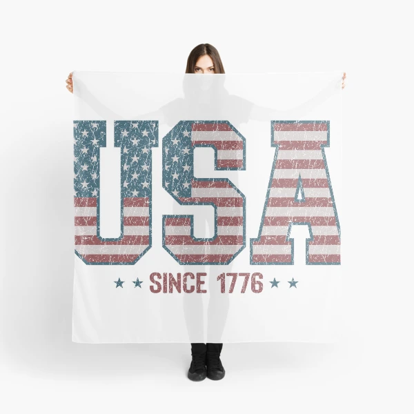 Retro USA 1776 | America 4th of July Collection | Vintage Patriotic Apparel & Accessories — Scarf by BiMood