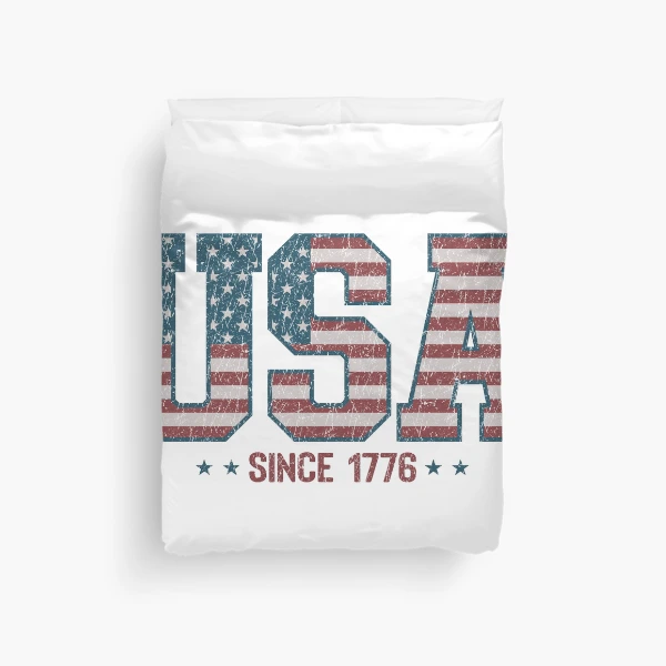 Retro USA 1776 | America 4th of July Collection | Vintage Patriotic Apparel & Accessories — Duvet Cover by BiMood