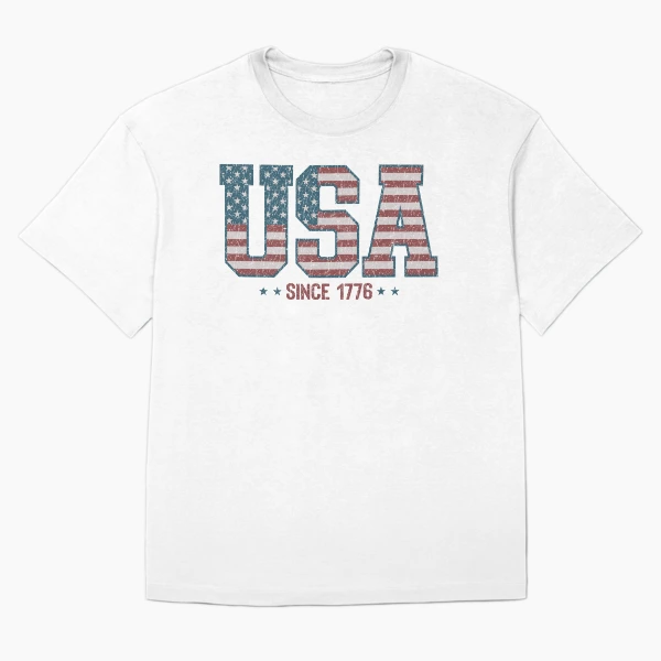 Retro USA 1776 | America 4th of July Collection | Vintage Patriotic Apparel & Accessories — Oversized T-Shirt by BiMood