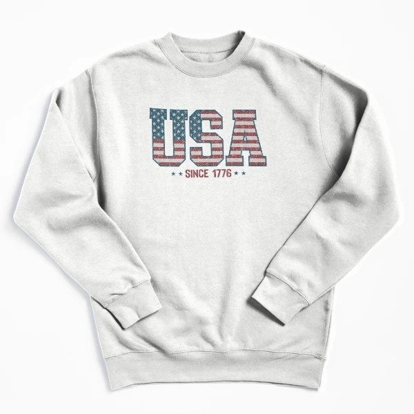Retro USA 1776 | America 4th of July Collection | Vintage Patriotic Apparel & Accessories — Pullover Sweatshirt by BiMood