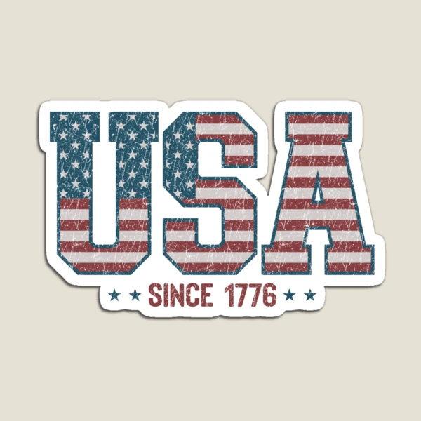 Retro USA 1776 | America 4th of July Collection | Vintage Patriotic Apparel & Accessories — Magnet by BiMood
