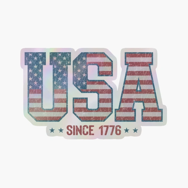 Retro USA 1776 | America 4th of July Collection | Vintage Patriotic Apparel & Accessories — Sticker by BiMood