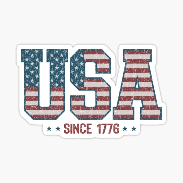 Retro USA 1776 | America 4th of July Collection | Vintage Patriotic Apparel & Accessories — Sticker by BiMood