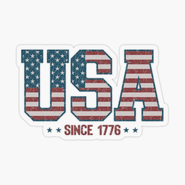 Retro USA 1776 | America 4th of July Collection | Vintage Patriotic Apparel & Accessories — Sticker by BiMood