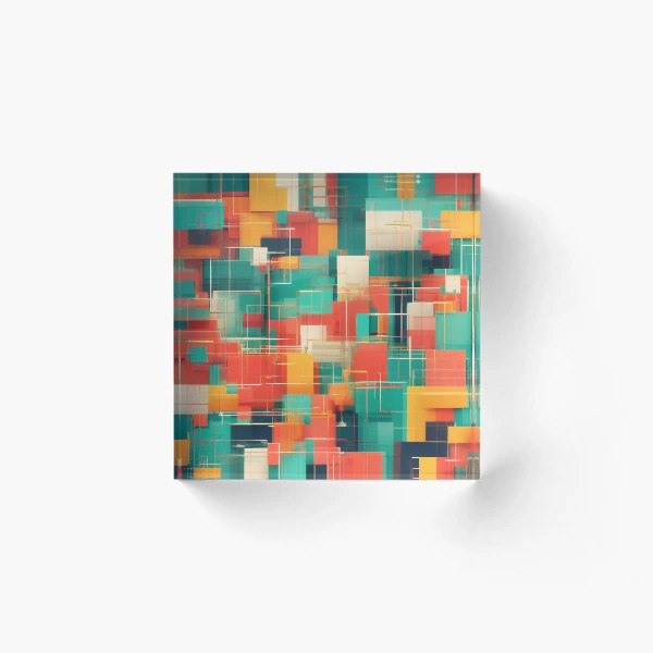 Modern Geometric Patterns - Stylish Designs for Apparel and Accessories — Acrylic Block by BiMood