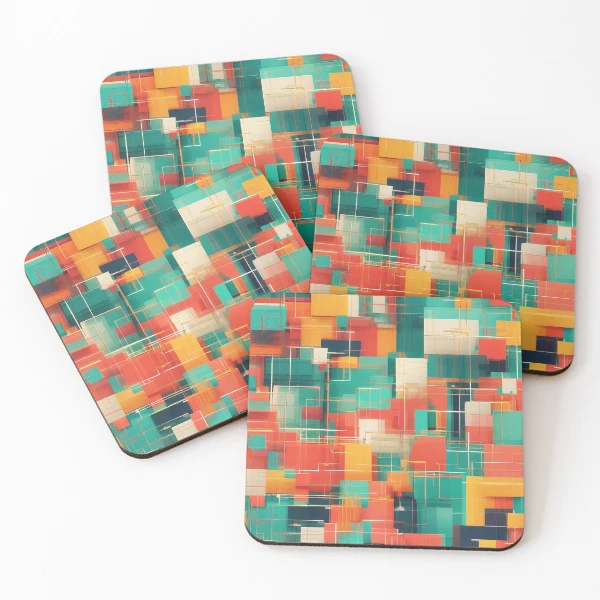 Modern Geometric Patterns - Stylish Designs for Apparel and Accessories — Coasters (Set of 4) by BiMood