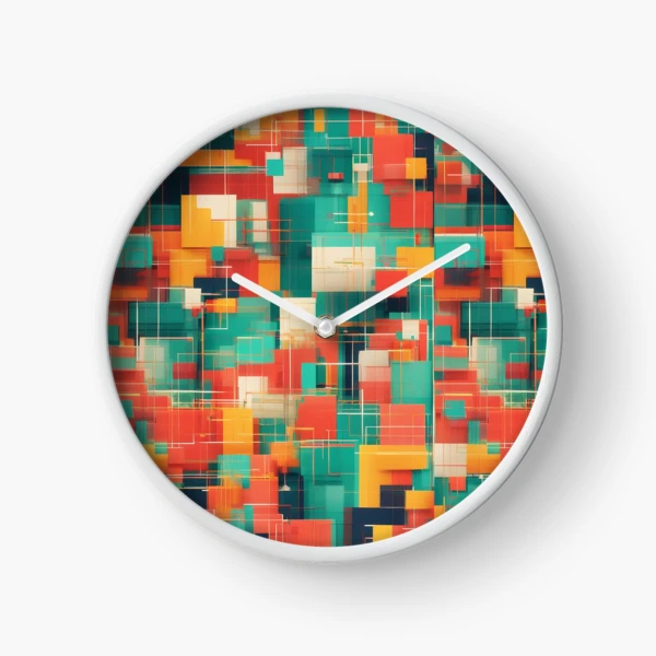 Modern Geometric Patterns - Stylish Designs for Apparel and Accessories — Clock by BiMood