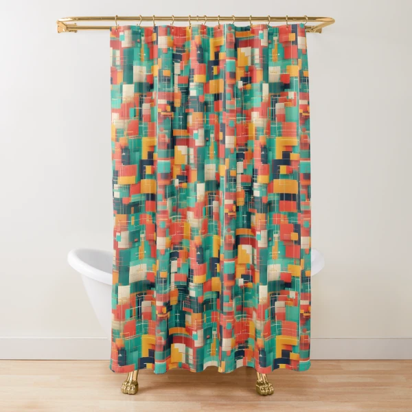 Modern Geometric Patterns - Stylish Designs for Apparel and Accessories — Shower Curtain by BiMood
