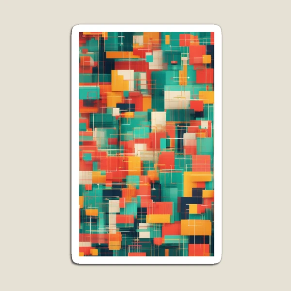 Modern Geometric Patterns - Stylish Designs for Apparel and Accessories — Magnet by BiMood