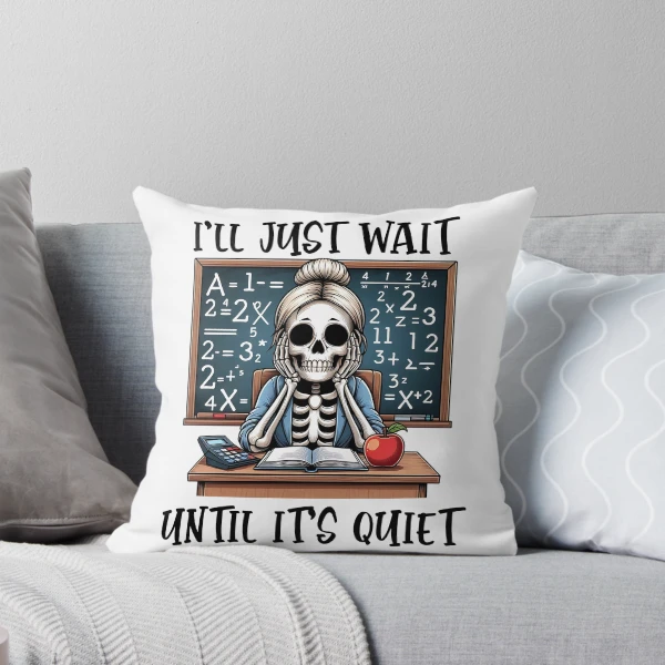 Funny Teacher Design – Back to School Collection — Throw Pillow by BiMood