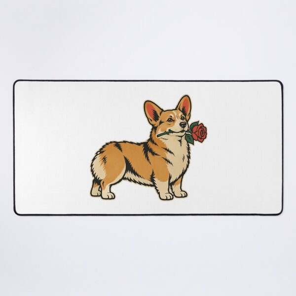 Item preview, Corgi With Rose Traditional Tattoo designed and sold by The Mellonaire.