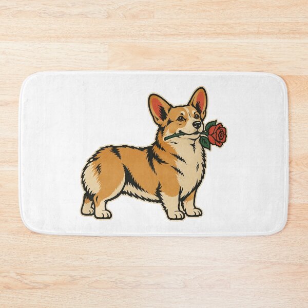 Item preview, Corgi With Rose Traditional Tattoo designed and sold by The Mellonaire.