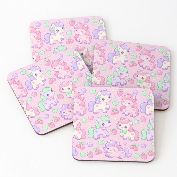 Item preview, Kawaii Gummy Ponies with Candy Hearts and Fruit Sweets designed and sold by Soft Berry Studio.