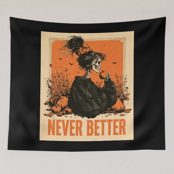 Item preview, Never Better Messy Bun Skeleton Halloween – Sarcastic Woman Coffee Spooky Season designed and sold by DyzioSupply.