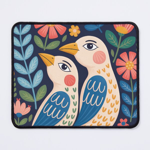 Item preview, Floral Bird Art Print – Colorful Botanical Illustration designed and sold by Filora Atelier | Bird Art.