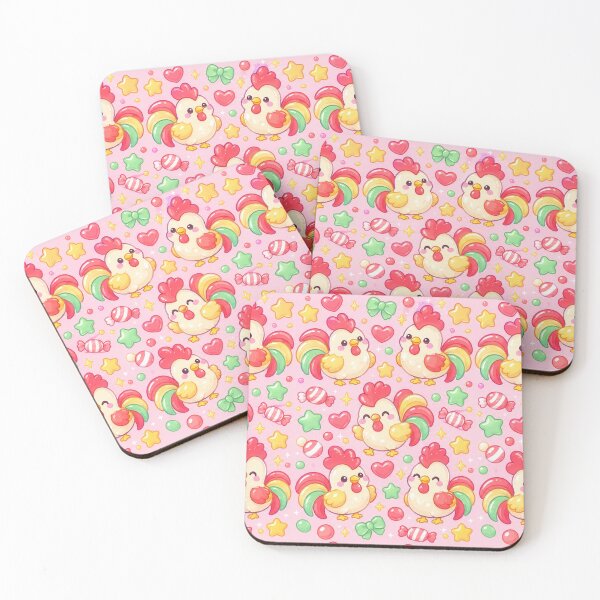 Item preview, Kawaii Gummy Roosters with Candy Stars and Mini Sweets designed and sold by Soft Berry Studio.