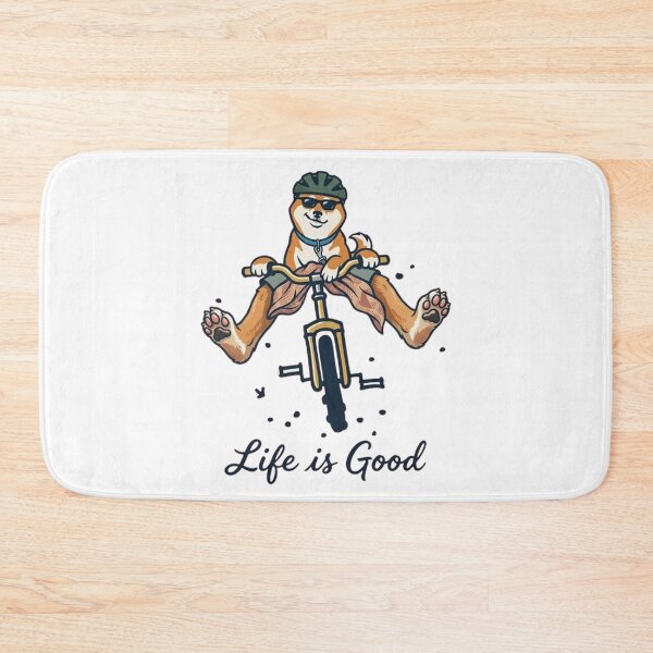 Item preview, Funny Shiba Inu Riding Bicycle No Hands - Life Is Good Cool Dog Cyclist designed and sold by PetalsPaws.