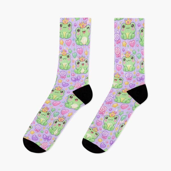 Item preview, Kawaii Gummy Frog Candy Crowns with Hearts and Swirls designed and sold by Soft Berry Studio.