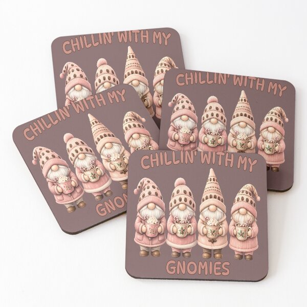 Item preview, Chillin With My Gnomies Cute Christmas Coffee Gnomes designed and sold by CraftyValley.
