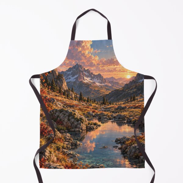 Item preview, Autumn Mountain Lake at Sunset – Colorful Alpine Landscape designed and sold by H-Tsvetkova.