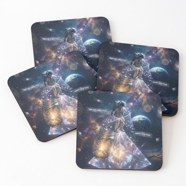 Item preview, Time for a New Cycle: Astronaut Collecting Stars for New Year designed and sold by Rain-Road.