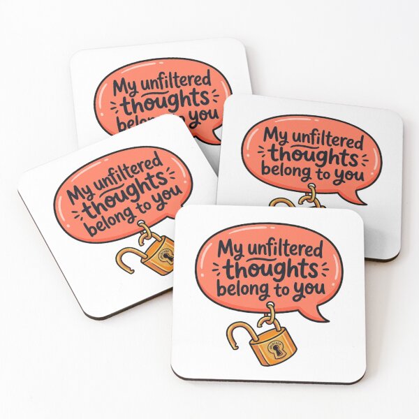 Item preview, My Unfiltered Thoughts Belong To You Best Friend Romance Speech Bubble Padlock designed and sold by raedattia.