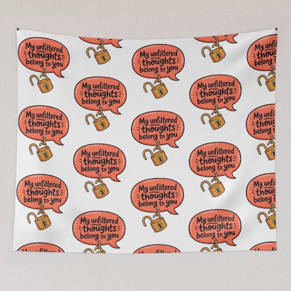 Item preview, My Unfiltered Thoughts Belong To You Best Friend Romance Speech Bubble Padlock designed and sold by raedattia.