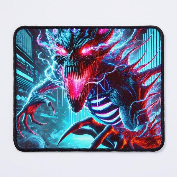 Item preview, Neon Horror Monster Glowing Eyes Cyberpunk Dark Fantasy designed and sold by FusionCipher.